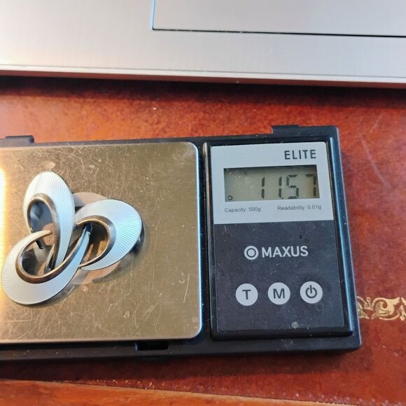 Hroar Prydz Norway Sterling Silver Guilloche Enamel Brooch White Swirl Loops - Picture 8 of 8